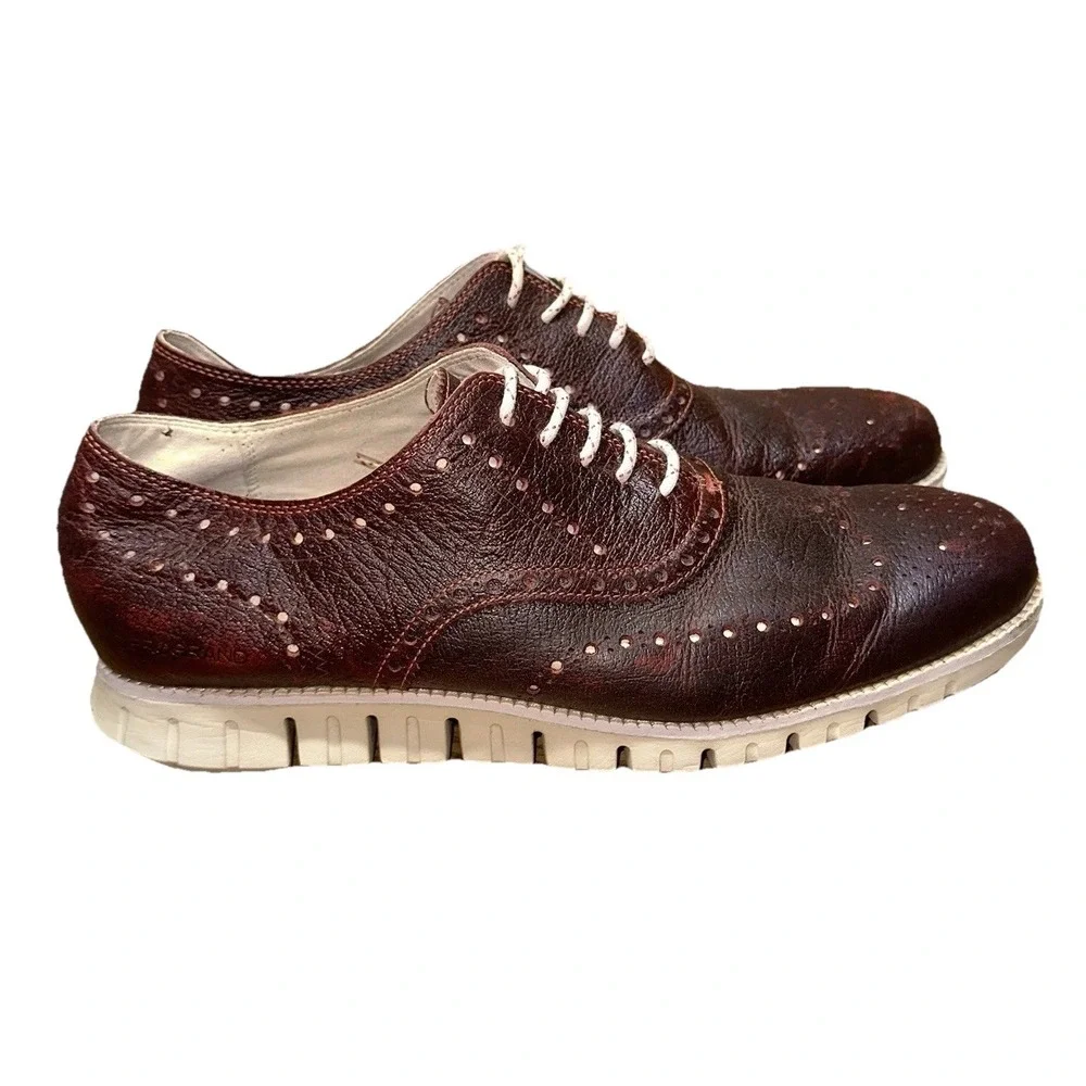 Cole Haan ZEROGRAND Remastered Wingtip Oxford Chocolate Men's 11.5M Worn 1X $220